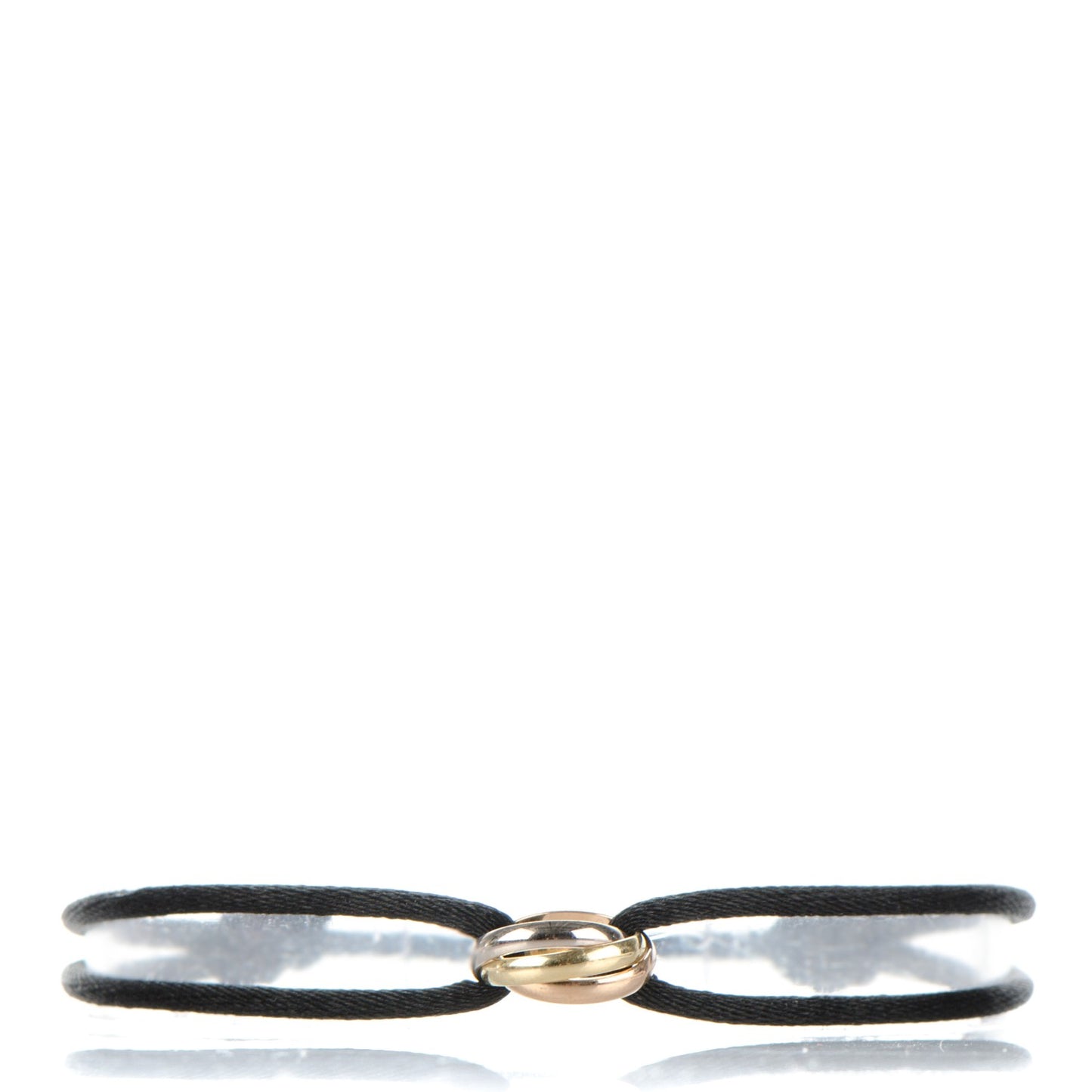 18K Pink Yellow White Gold Trinity Adjustable Cord Bracelet