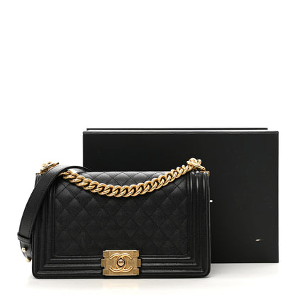 Chanel Caviar Quilted Medium Boy Flap Black 14 of 14