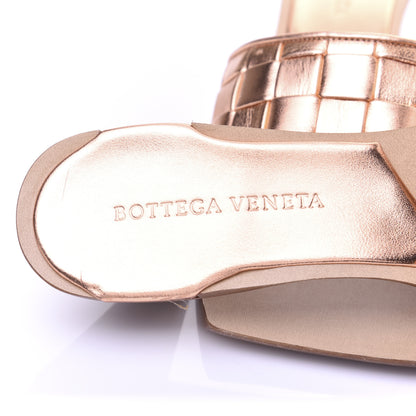 Bottega Veneta Metallic Nappa Intrecciato Heeled Sandals 37.5 Rose Gold 11 of 11