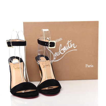 Christian Louboutin Veau Velours PVC Levitallo 100 Sandals 35 Black 10 of 12