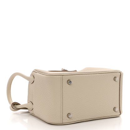 Hermes Taurillon Clemence Mini Lindy 20 Beton 4 of 12