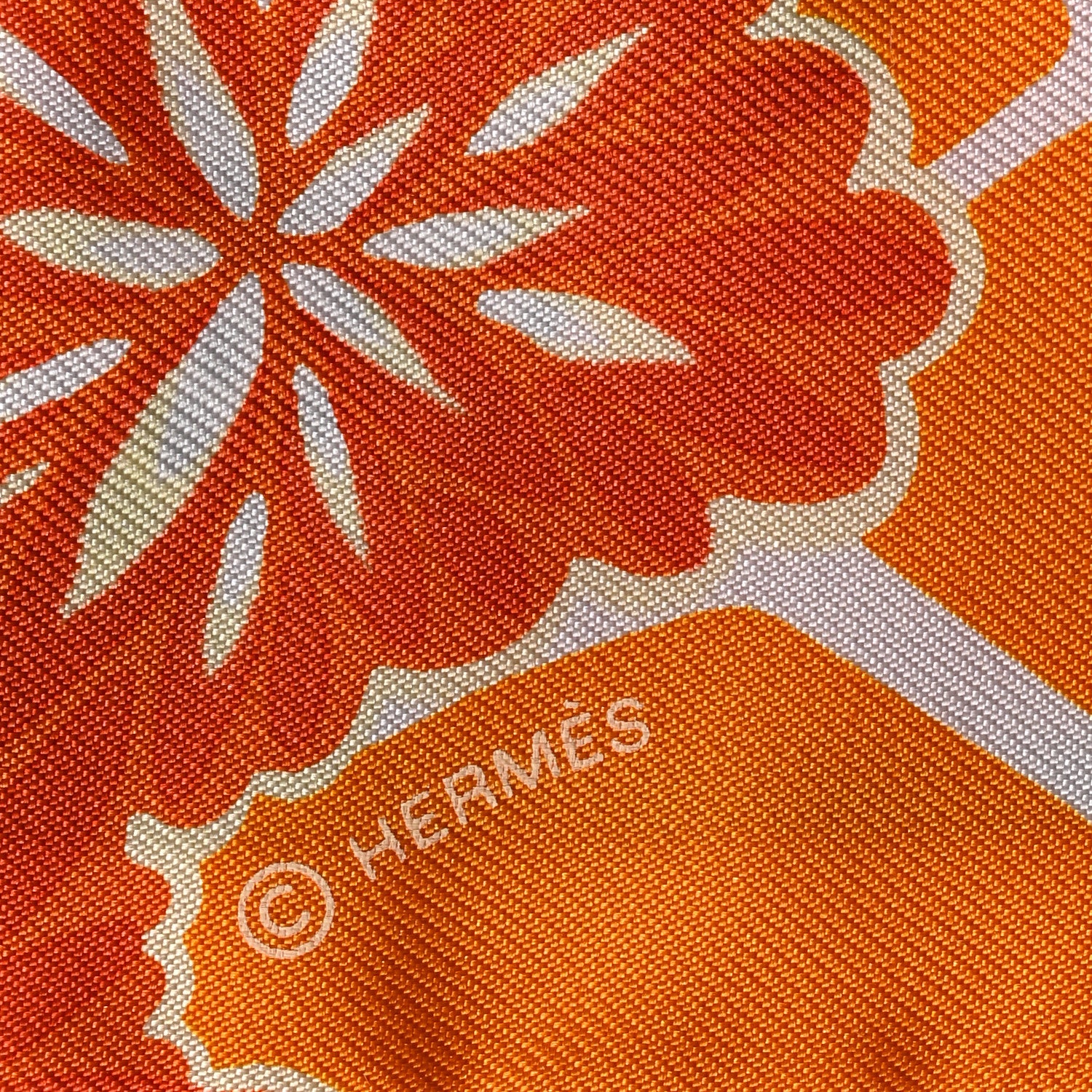 Hermes Silk The Three Graces Twilly Orange Mangue Anthracite 3 of 4