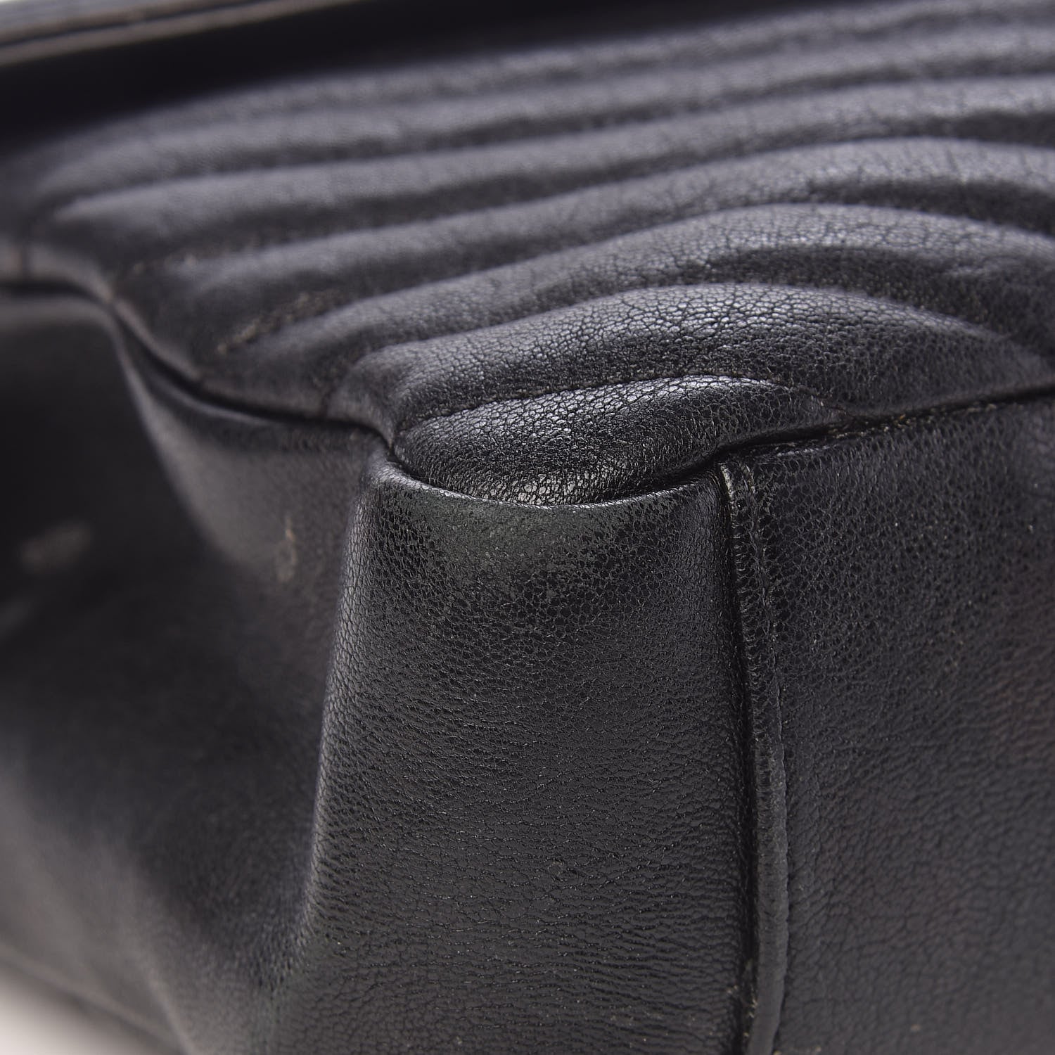 Saint Laurent Sheepskin Matelasse Chevron Monogram Large College Satchel Black 9 of 24