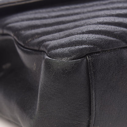 Saint Laurent Sheepskin Matelasse Chevron Monogram Large College Satchel Black 9 of 24