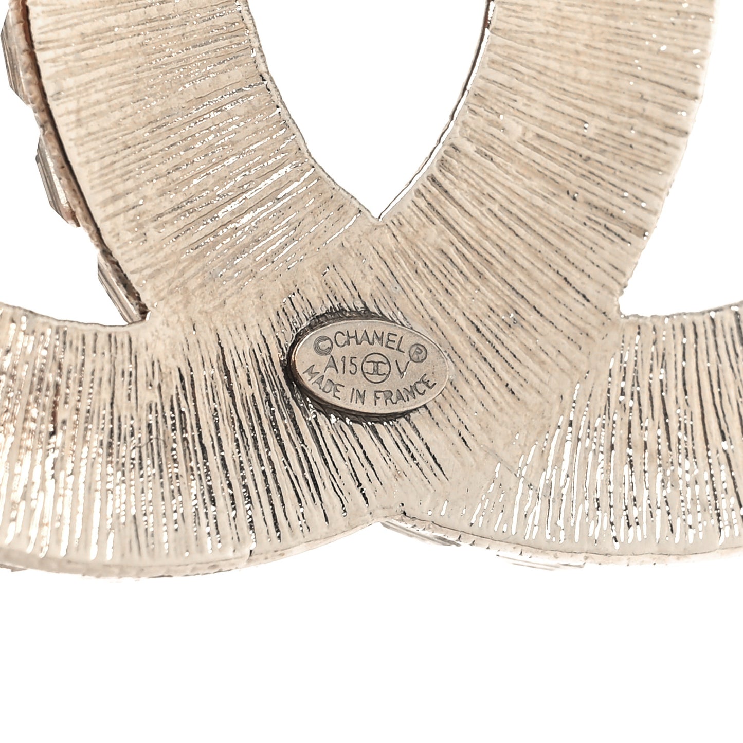 Baguette Crystal CC Brooch Silver