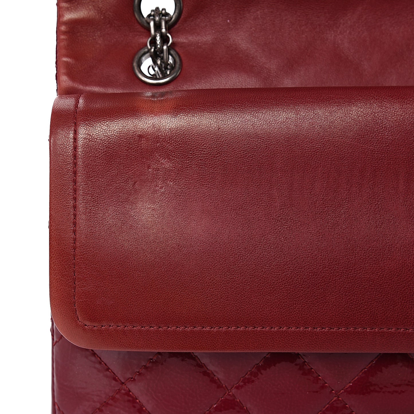 Distressed Patent Quilted 2.55 Reissue 227 Flap Red