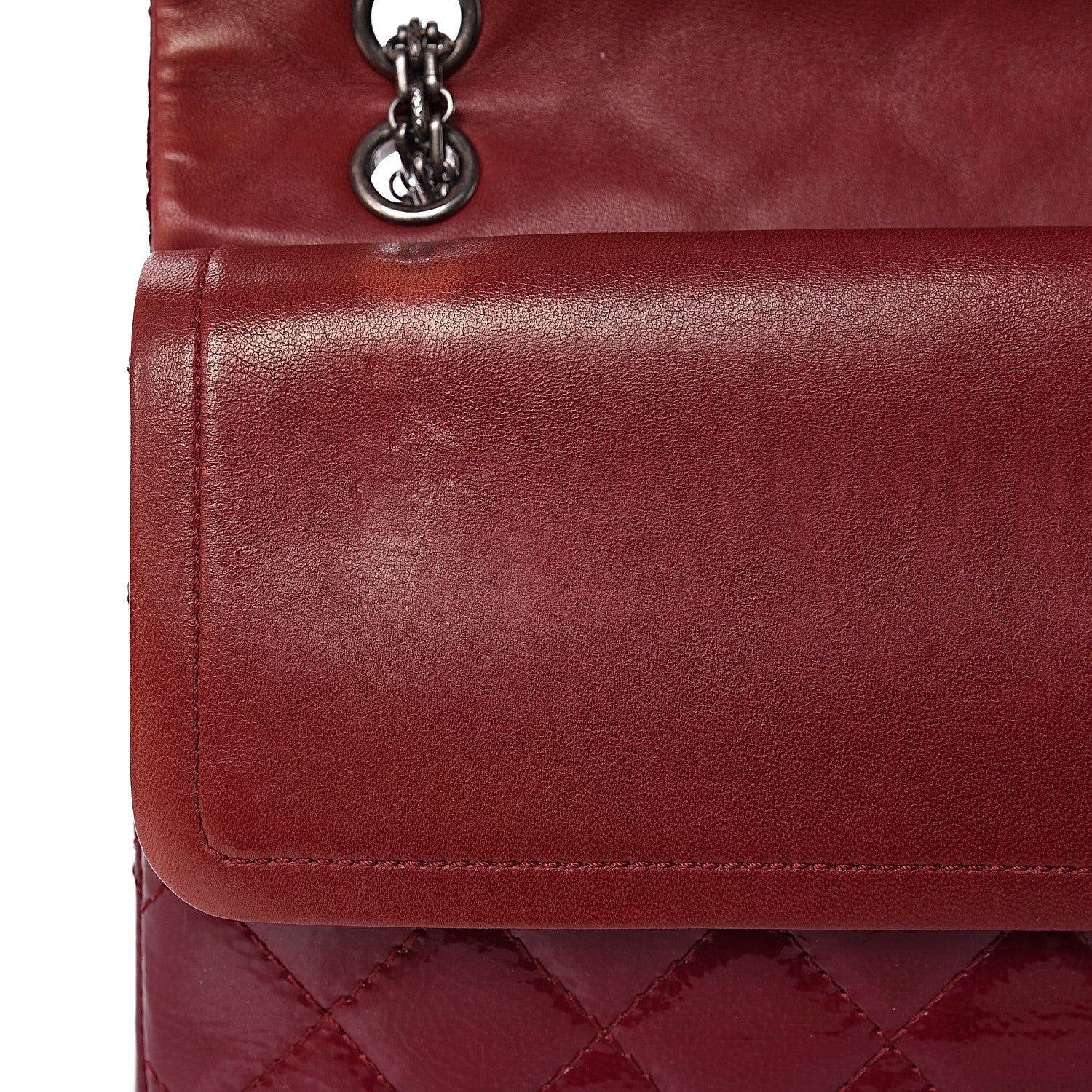 Chanel Distressed Patent Quilted 2.55 Reissue 227 Flap Red 13 of 18