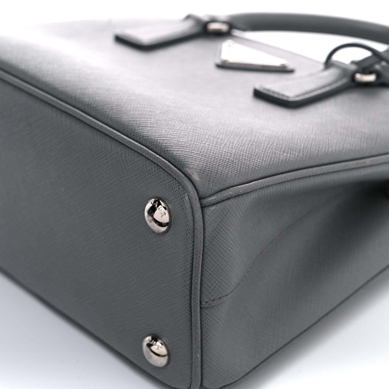 Prada Saffiano Lux Micro Galleria Shoulder Bag Ardesia 10 of 13