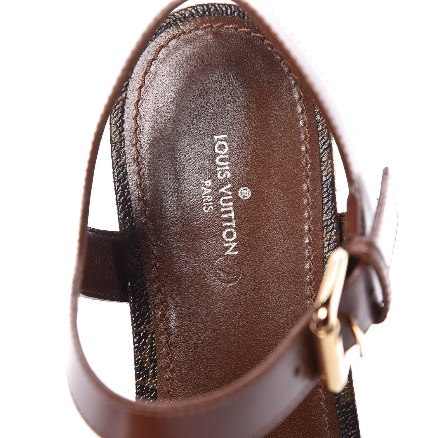 Louis Vuitton Monogram Metallic Flat Sandals 39 Gold 6 of 7