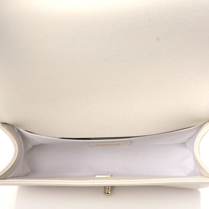 Chanel Caviar Quilted Medium Boy Flap Ivory 5 of 11