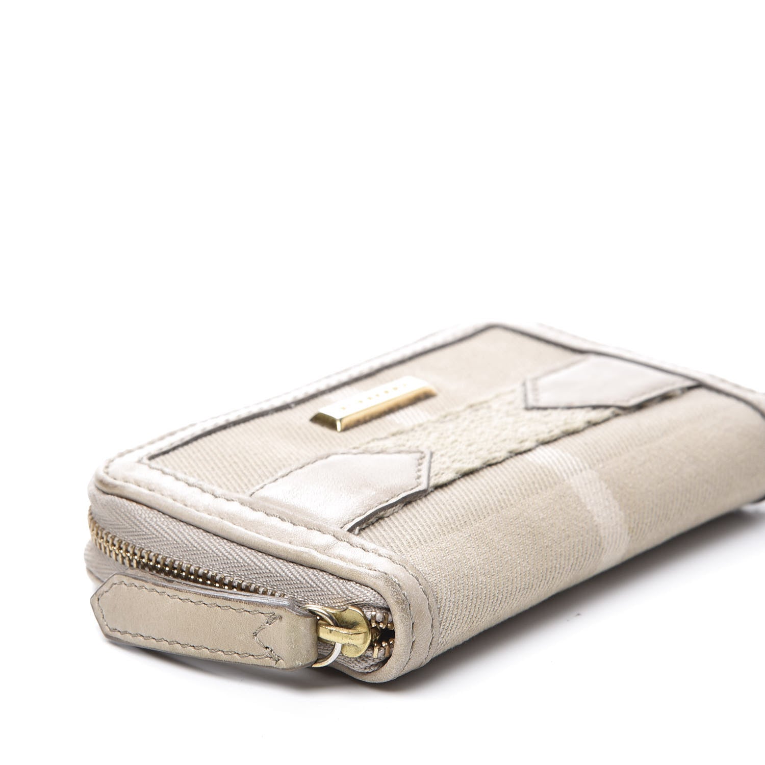 Burberry Canvas House Check Small Zip Wallet Beige 5 of 9