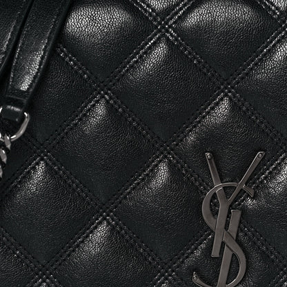 Saint Laurent Lambskin Diamond Quilted Becky Chain Wallet Black 7 of 14