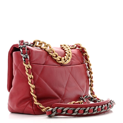 Chanel Goatskin Quilted Medium Chanel 19 Flap Red 3 of 10