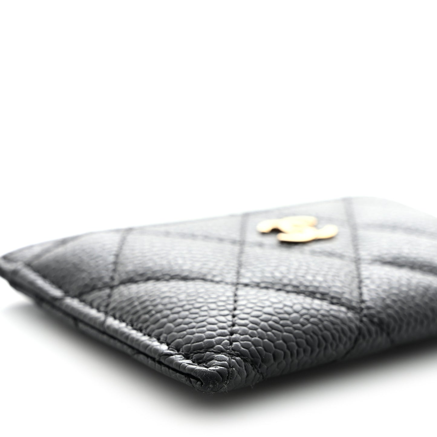 Caviar Quilted Card Holder Black