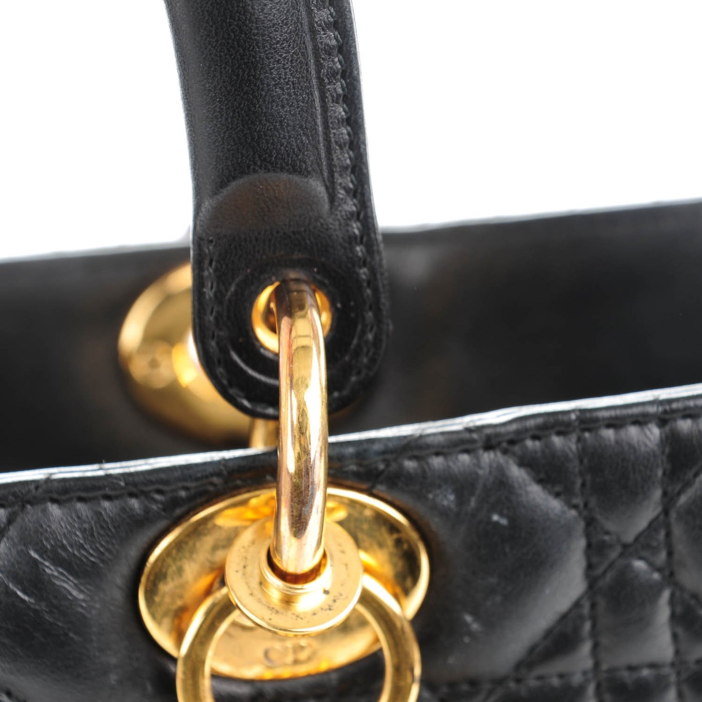 Lambskin Cannage Large Lady Dior Black