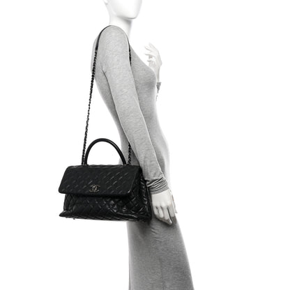 Chanel Caviar Quilted Medium Coco Handle Flap Black 2 of 10