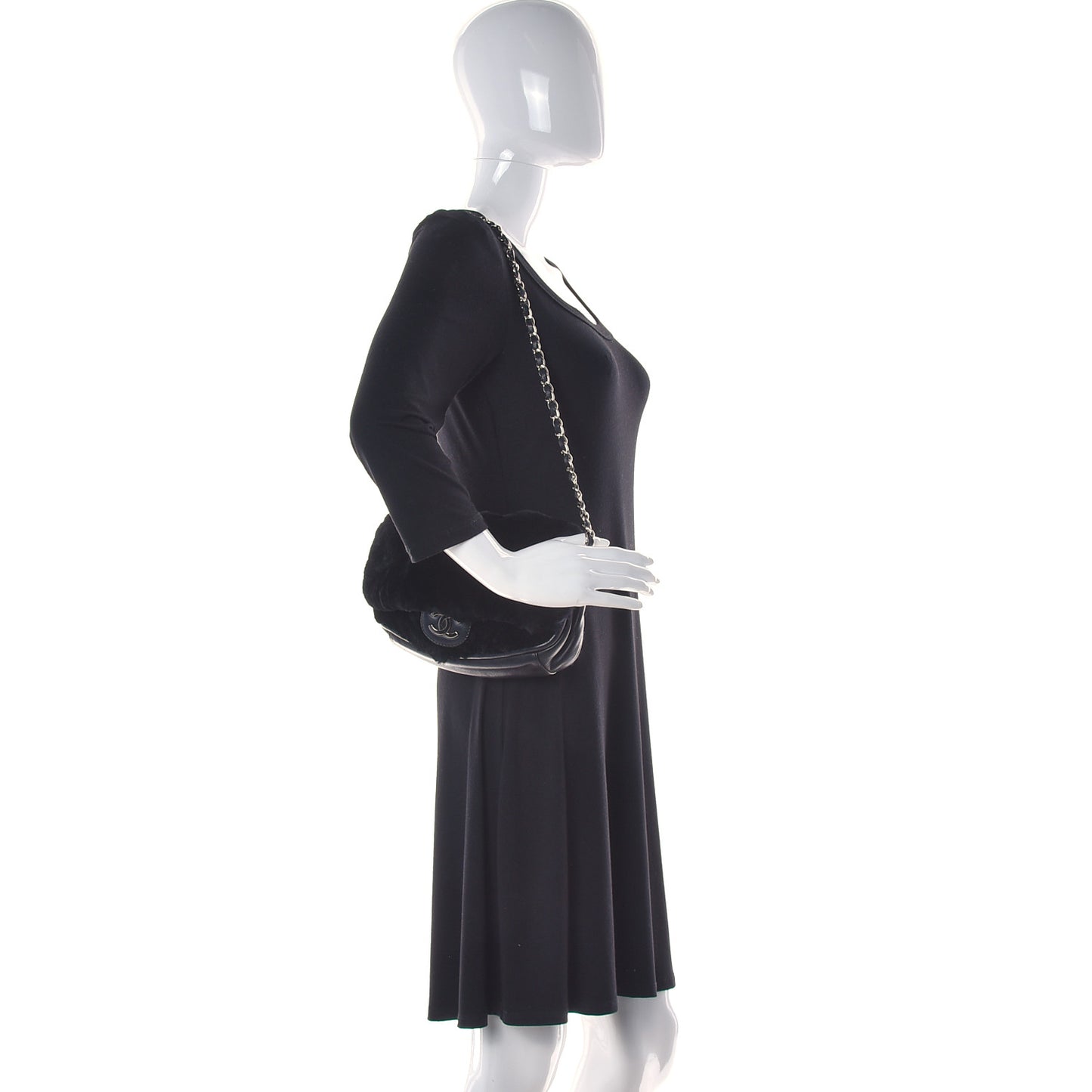 Rabbit Fur Flap Black