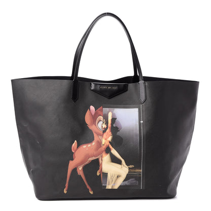 Givenchy Textured Coated Canvas Bambi Print Large Antigona Tote Black 1 of 11