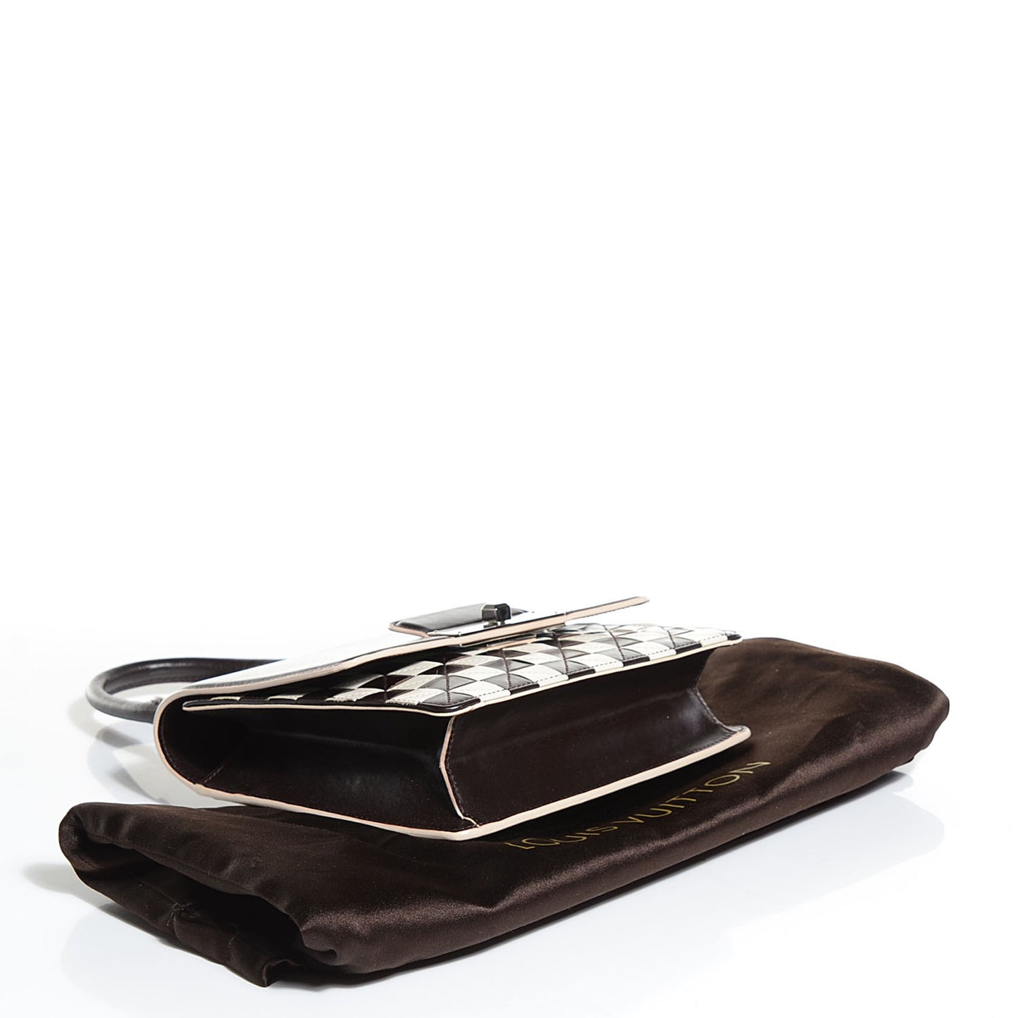 Calfskin Damier Mosaic Enveloppe PM Dark Brown