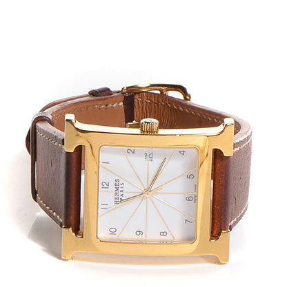 Hermes Stainless Steel Barenia 30.5mm Heure H Hour Quartz Watch Fauve 8 of 9