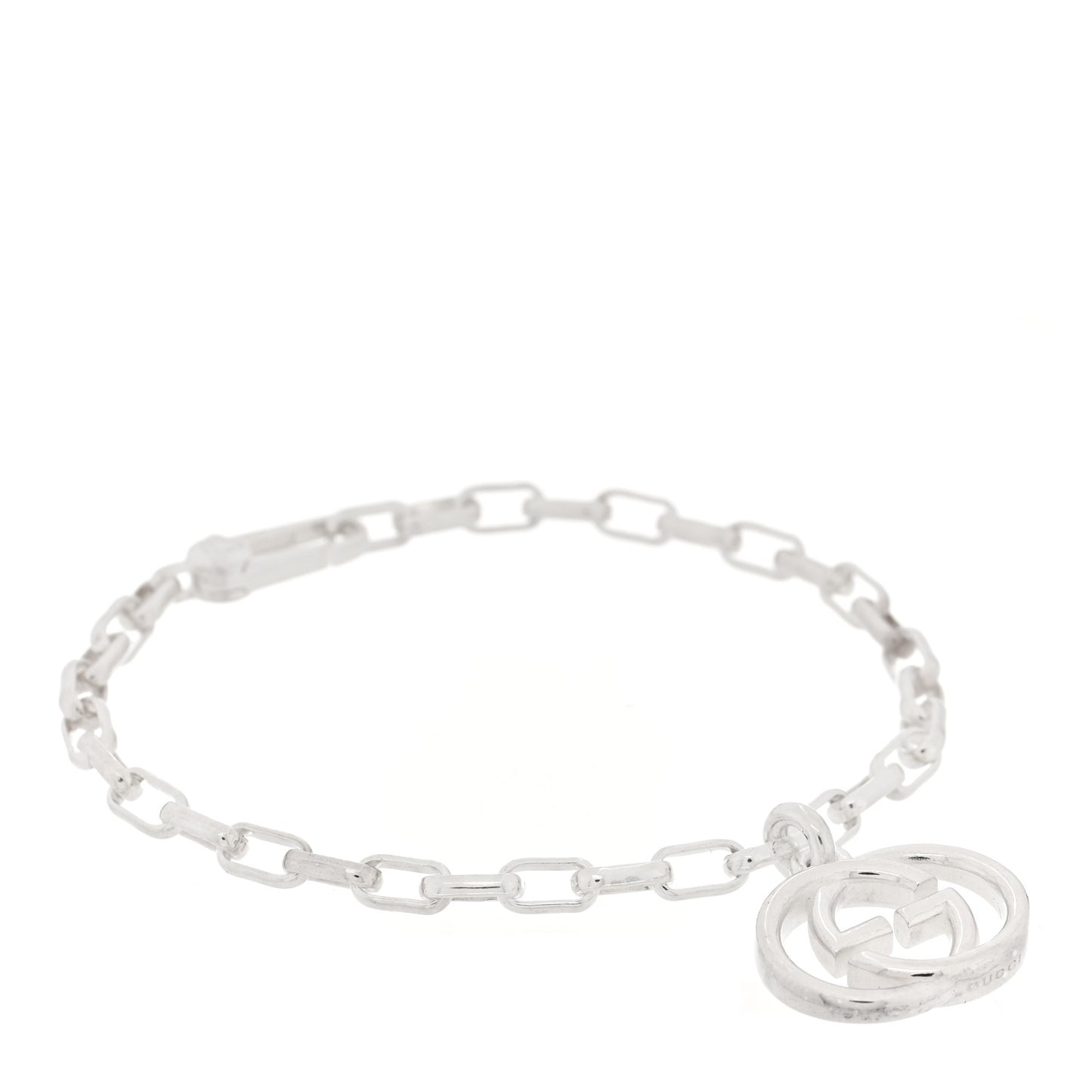 Sterling Silver Interlocking GG Bracelet