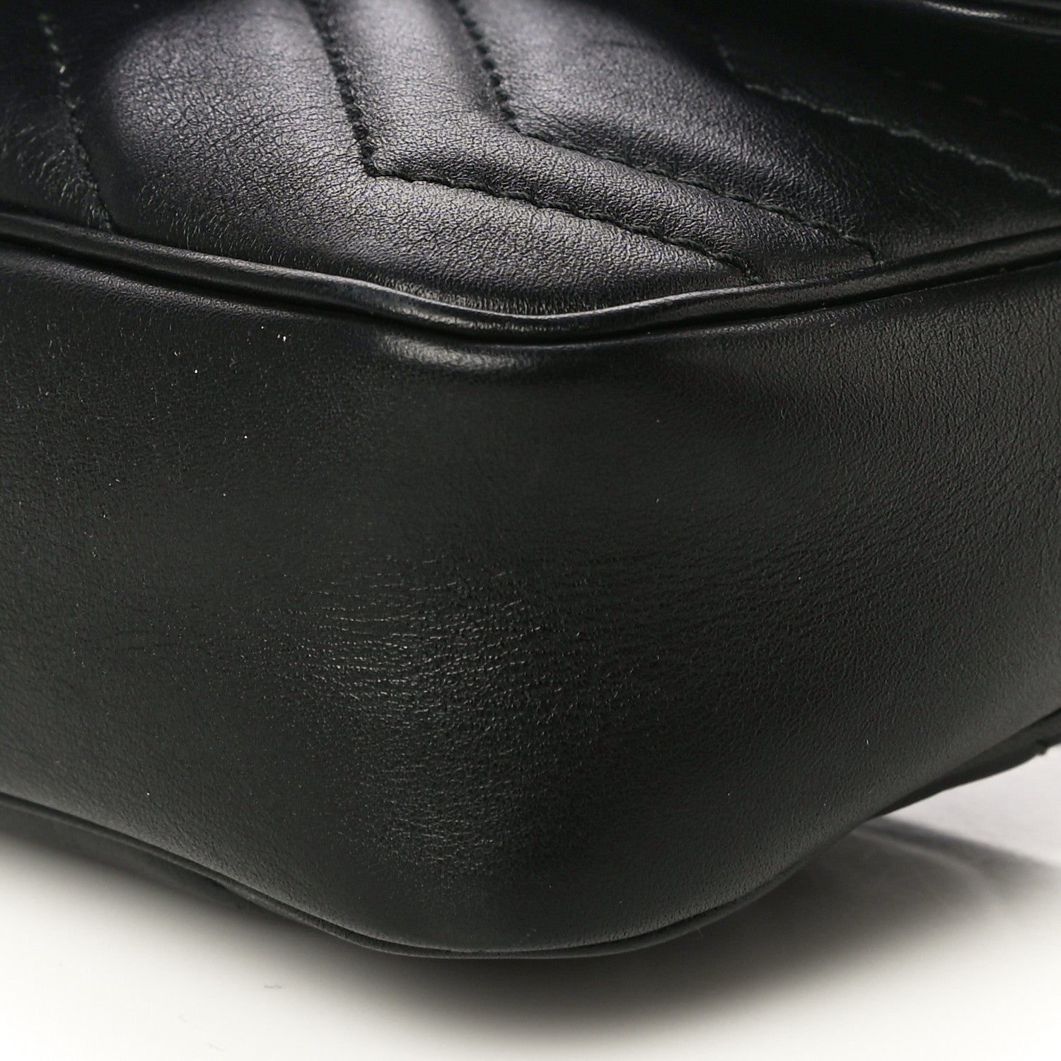 Gucci Calfskin Matelasse Super Mini GG Marmont Shoulder Bag Black 10 of 11