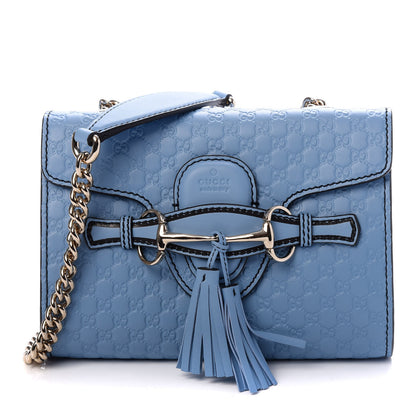 Gucci Soft Microguccissima Mini Emily Chain Shoulder Bag Mineral Blue 1 of 9
