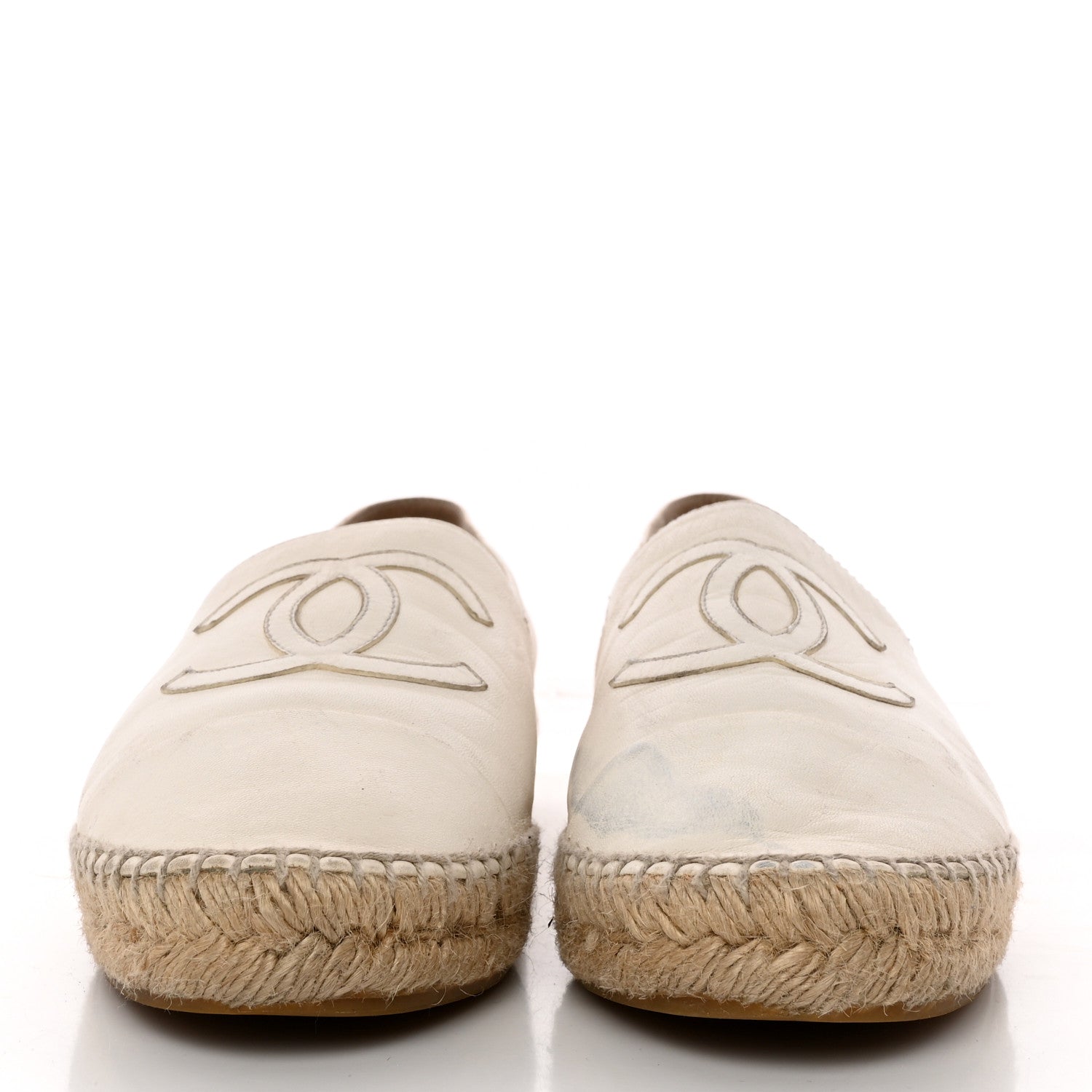 Chanel Lambskin CC Espadrilles 40 White 2 of 16
