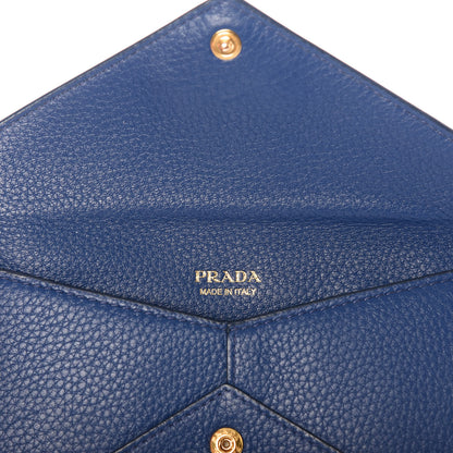 Prada Vitello Grain Envelope Wallet Bluette 6 of 6