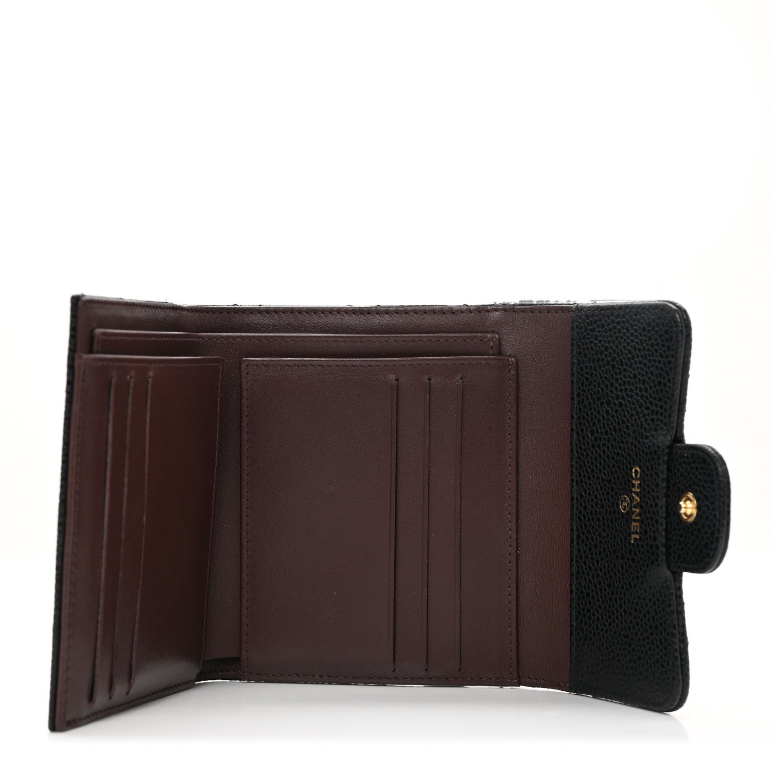 Chanel Caviar Quilted Compact Flap Wallet Black 5 of 8