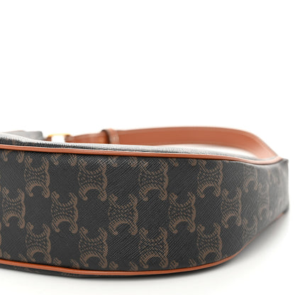 Celine Triomphe Canvas Calfskin Ava Shoulder Bag Tan 9 of 10