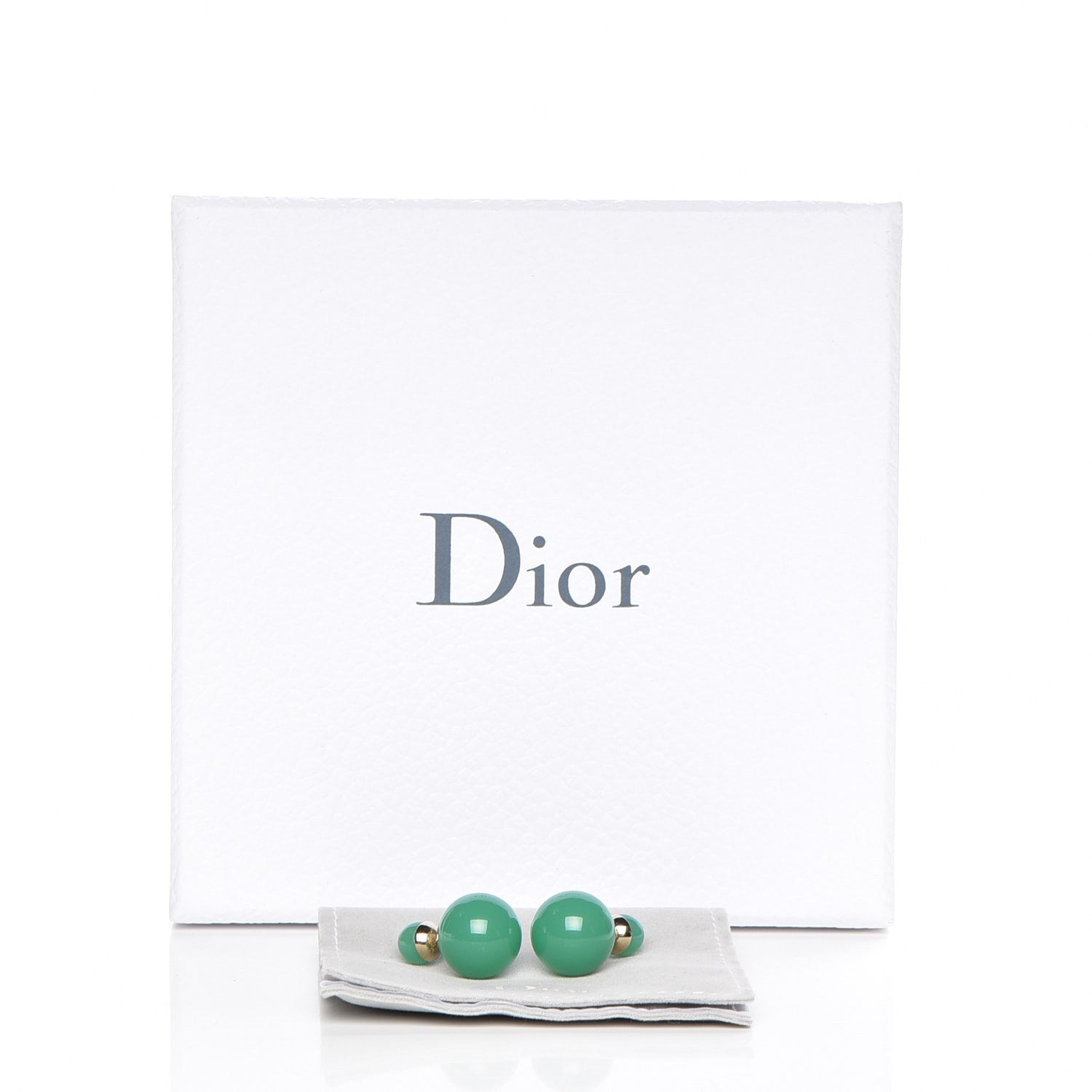 Christian Dior Mise En Dior Tribal Earrings Jade Green 5 of 5