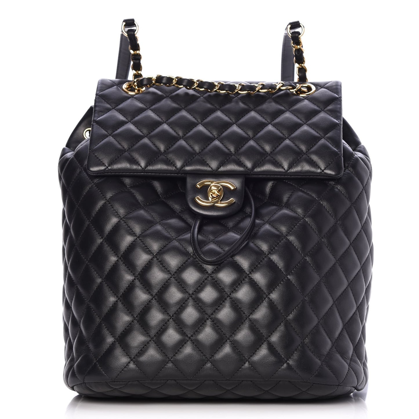 Lambskin Quilted Large Urban Spirit Backpack Black