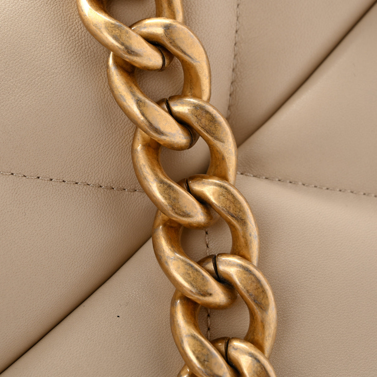 Chanel Lambskin Quilted Maxi Chanel 19 Flap Beige 11 of 13