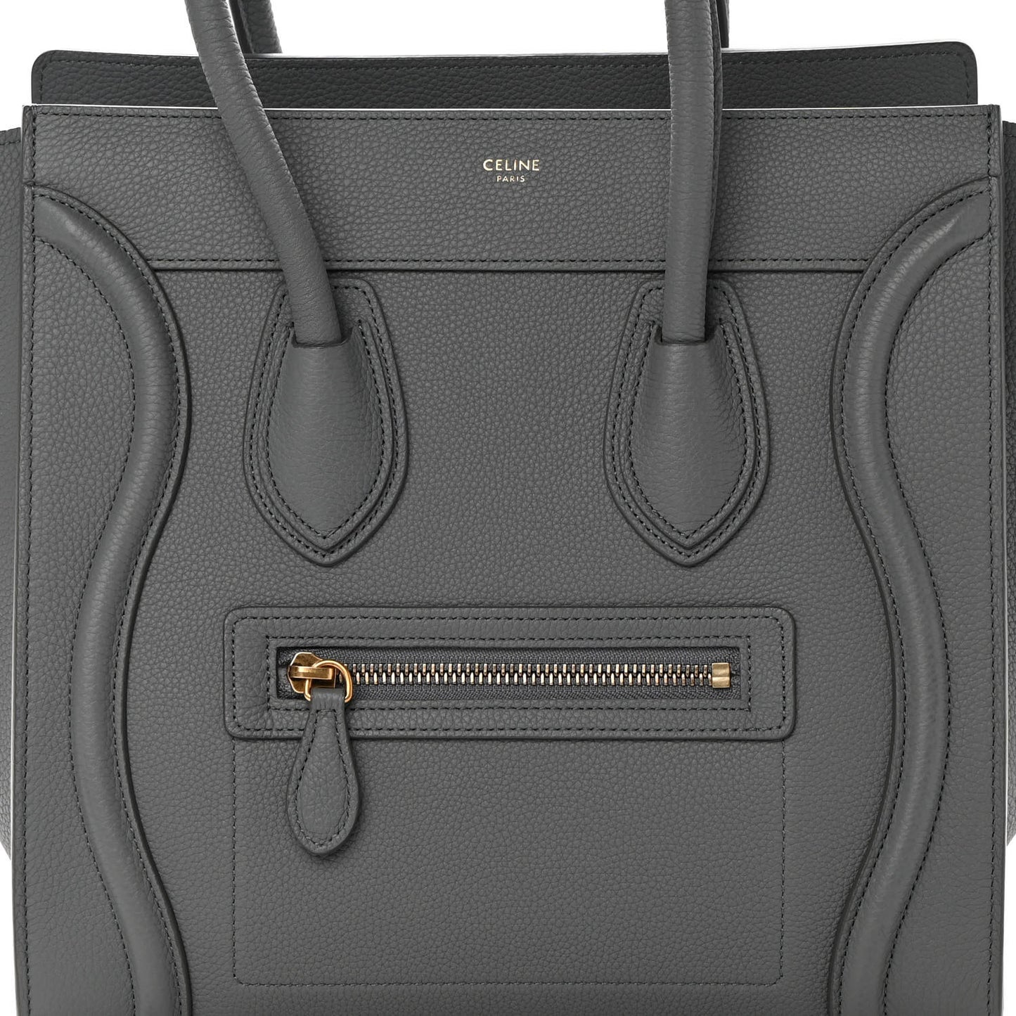 Baby Drummed Calfskin Micro Luggage Kohl