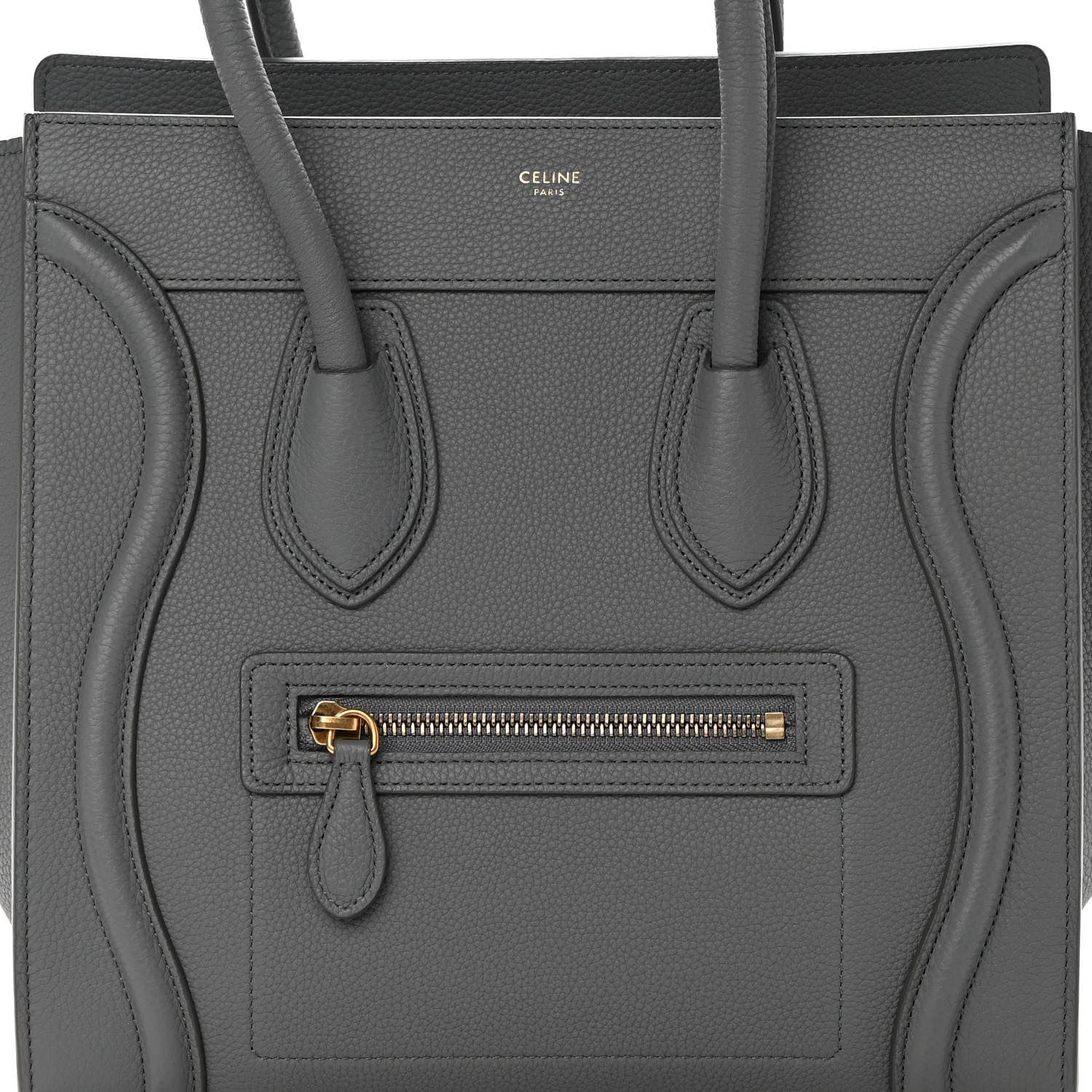Celine Baby Drummed Calfskin Micro Luggage Kohl 9 of 12