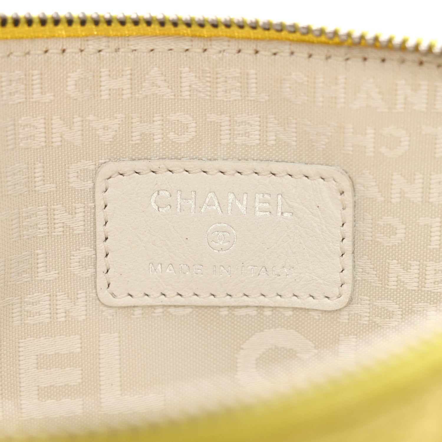 Chanel Lambskin Precious Symbols Pochette Chartreuse 6 of 13