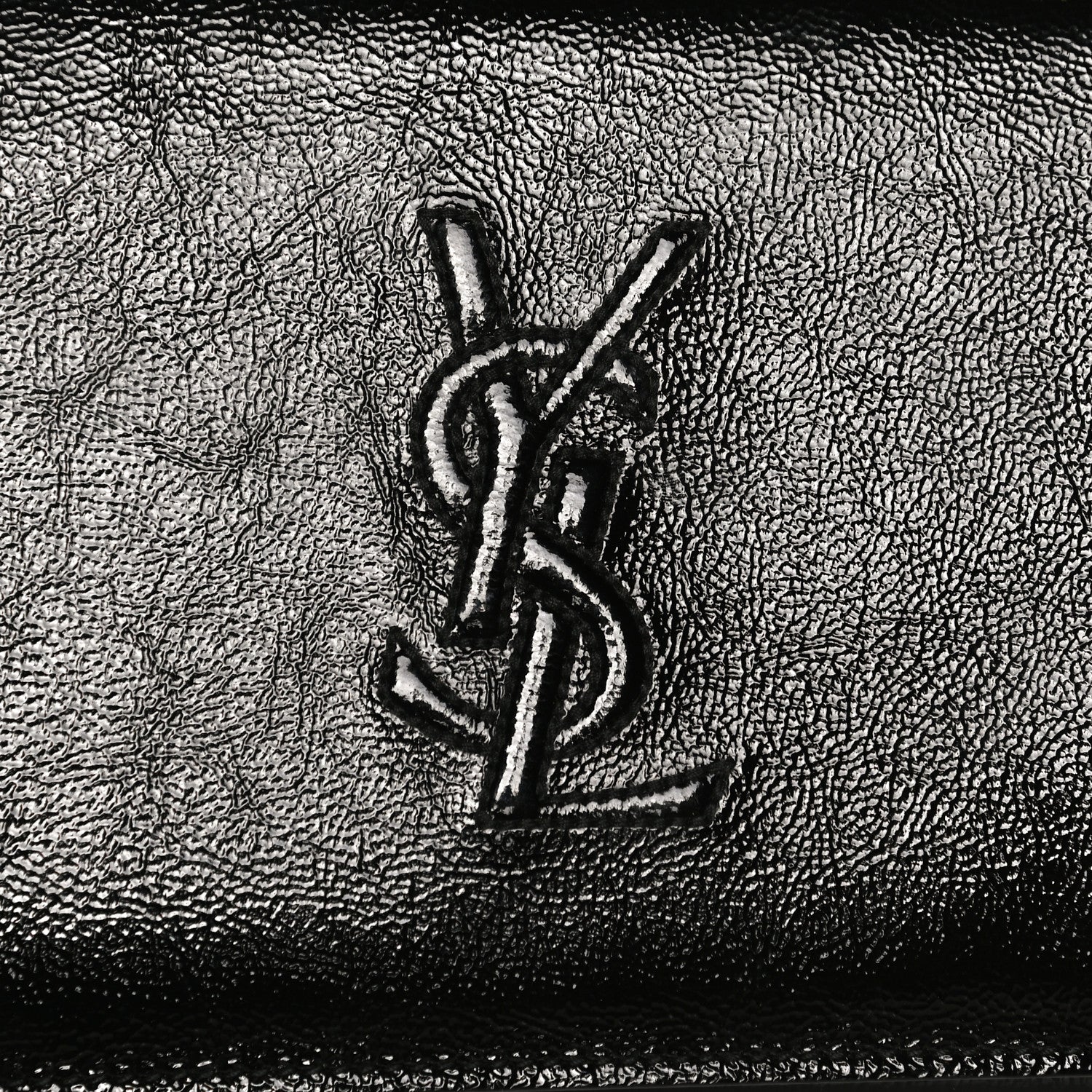Saint Laurent Textured Patent Belle de Jour Chain Clutch Black 7 of 9