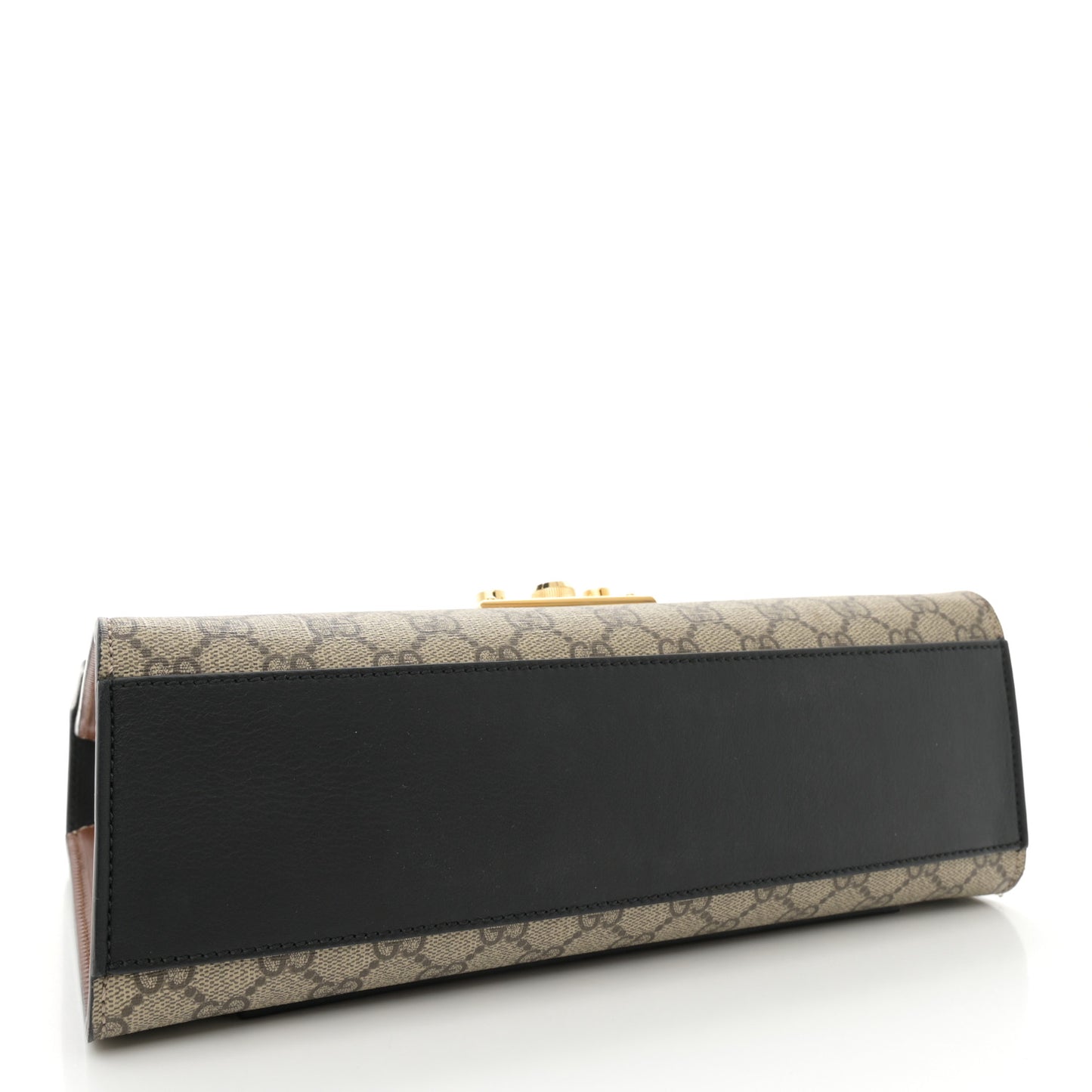 GG Supreme Monogram Calfskin Medium Padlock Shoulder Bag Beige Black Cuir