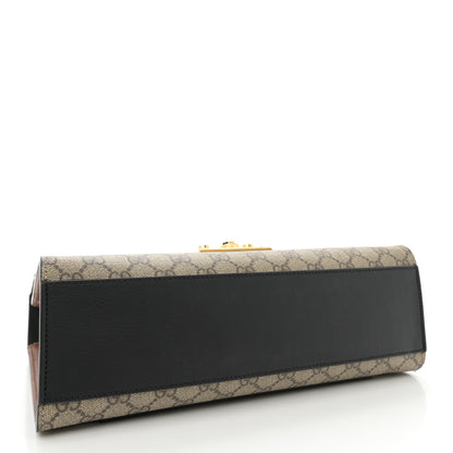Gucci GG Supreme Monogram Calfskin Medium Padlock Shoulder Bag Beige Black Cuir 4 of 14