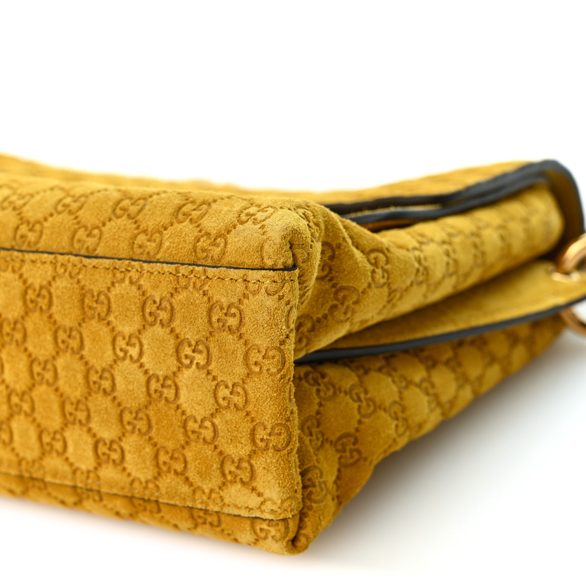 Micro GG Suede Medium Chain Shoulder Bag Yellow