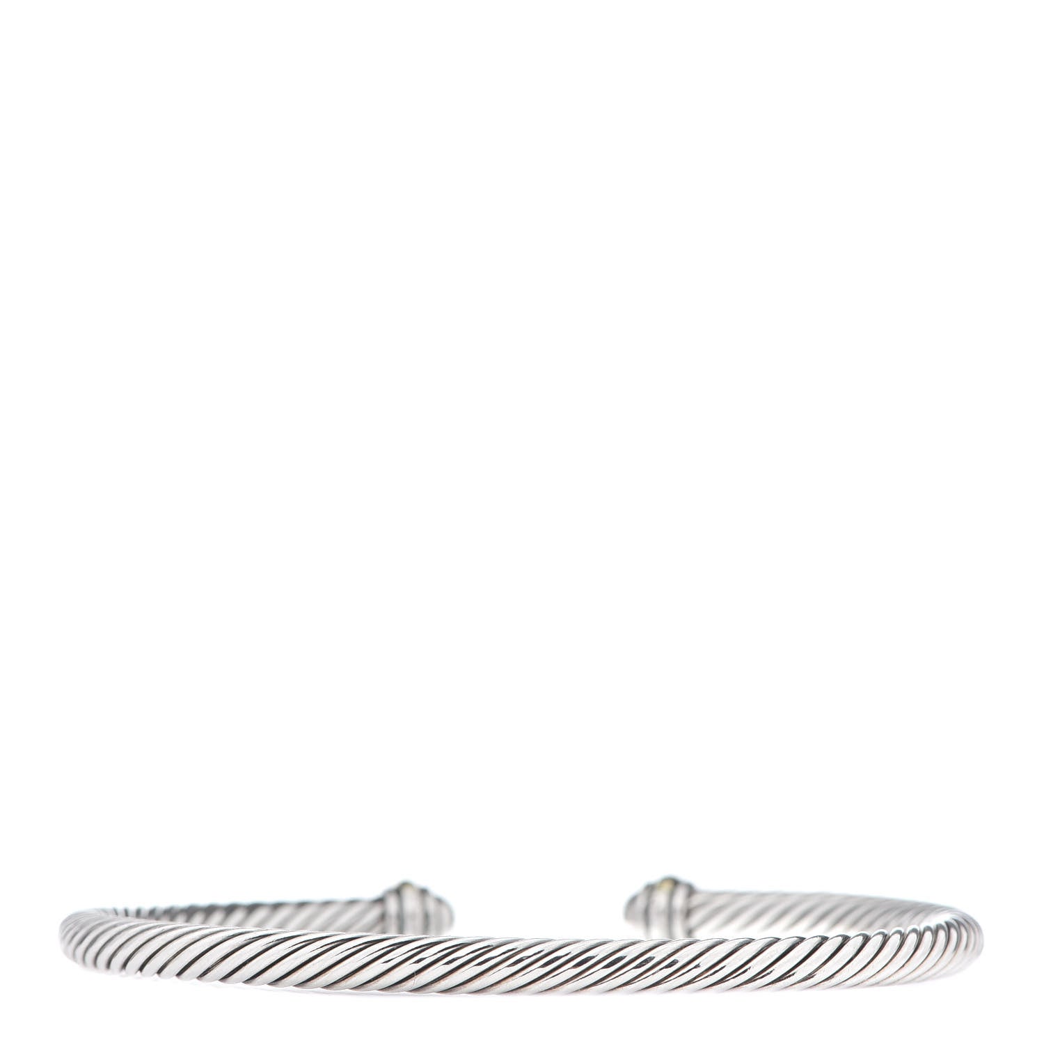David Yurman Sterling Silver 18K Yellow Gold 4mm Cable Classics Bracelet 3 of 5