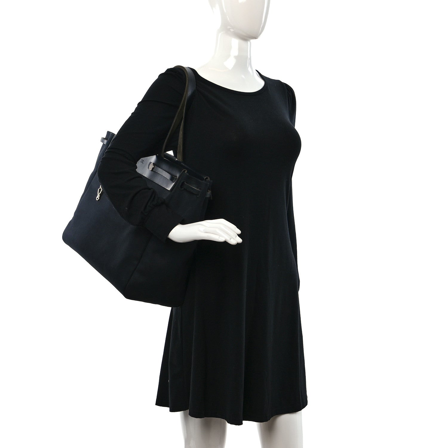 Hermes Toile Vache Hunter Herbag Cabas MM Black 2 of 10