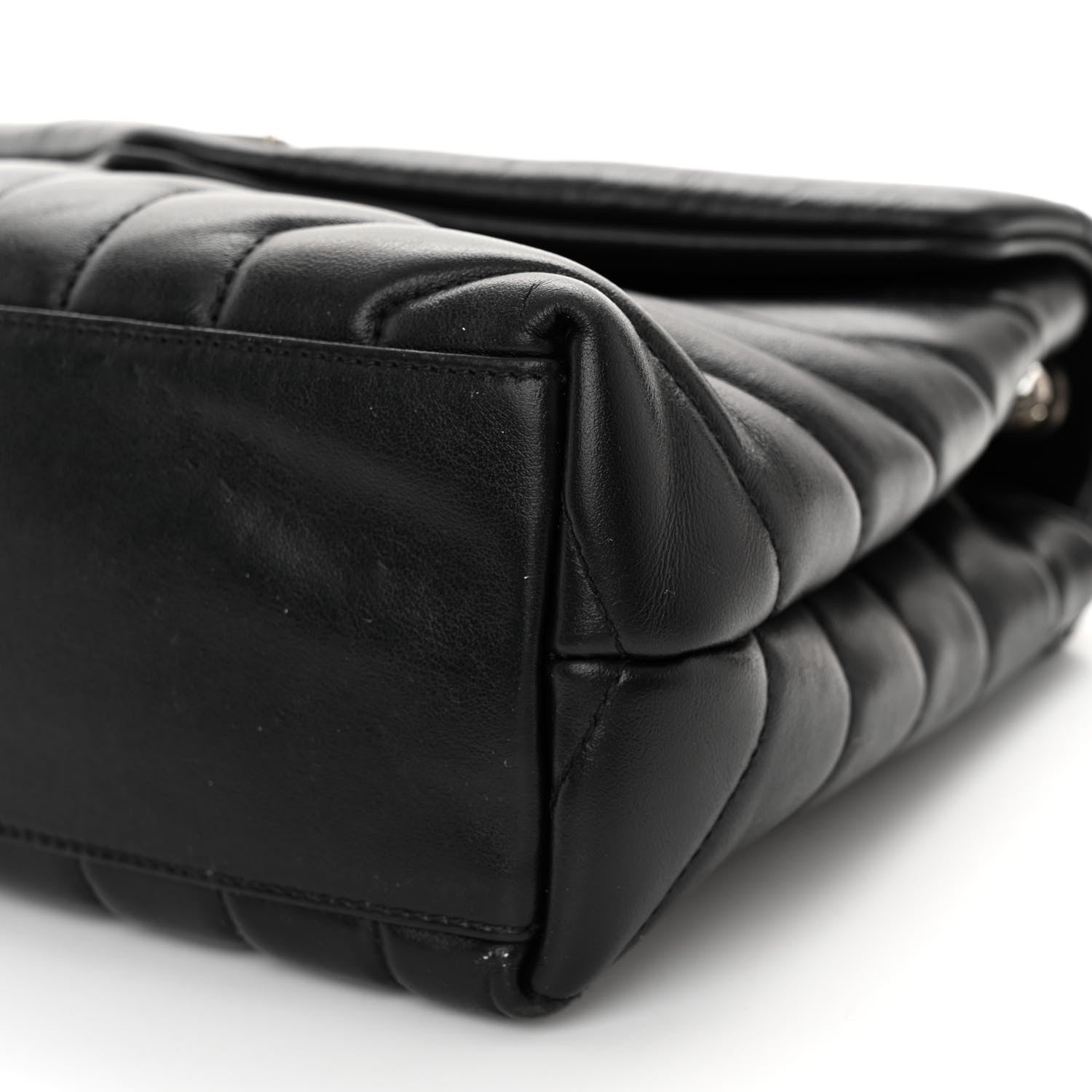 Saint Laurent Calfskin Y Quilted Monogram Small Loulou Chain Satchel Black 9 of 9