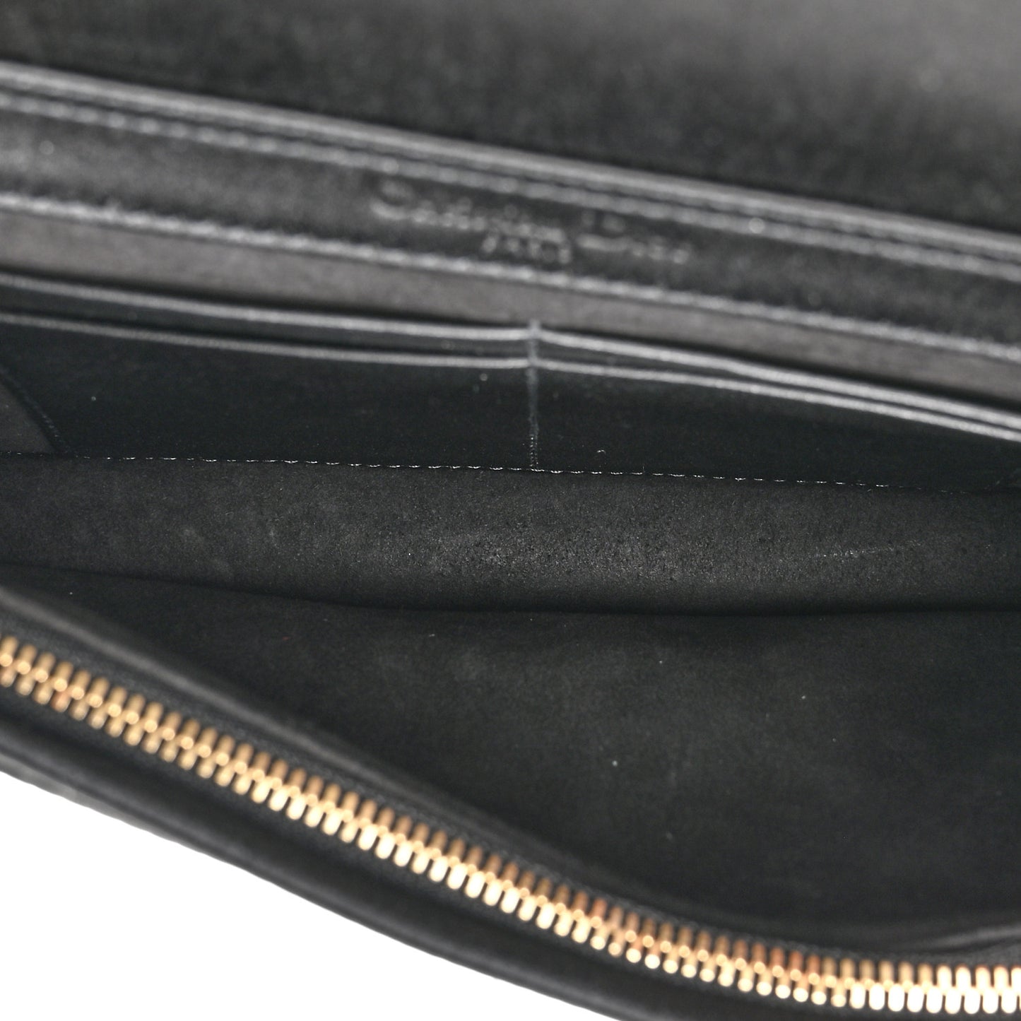 Satin Diorama Wallet on Chain Pouch Black