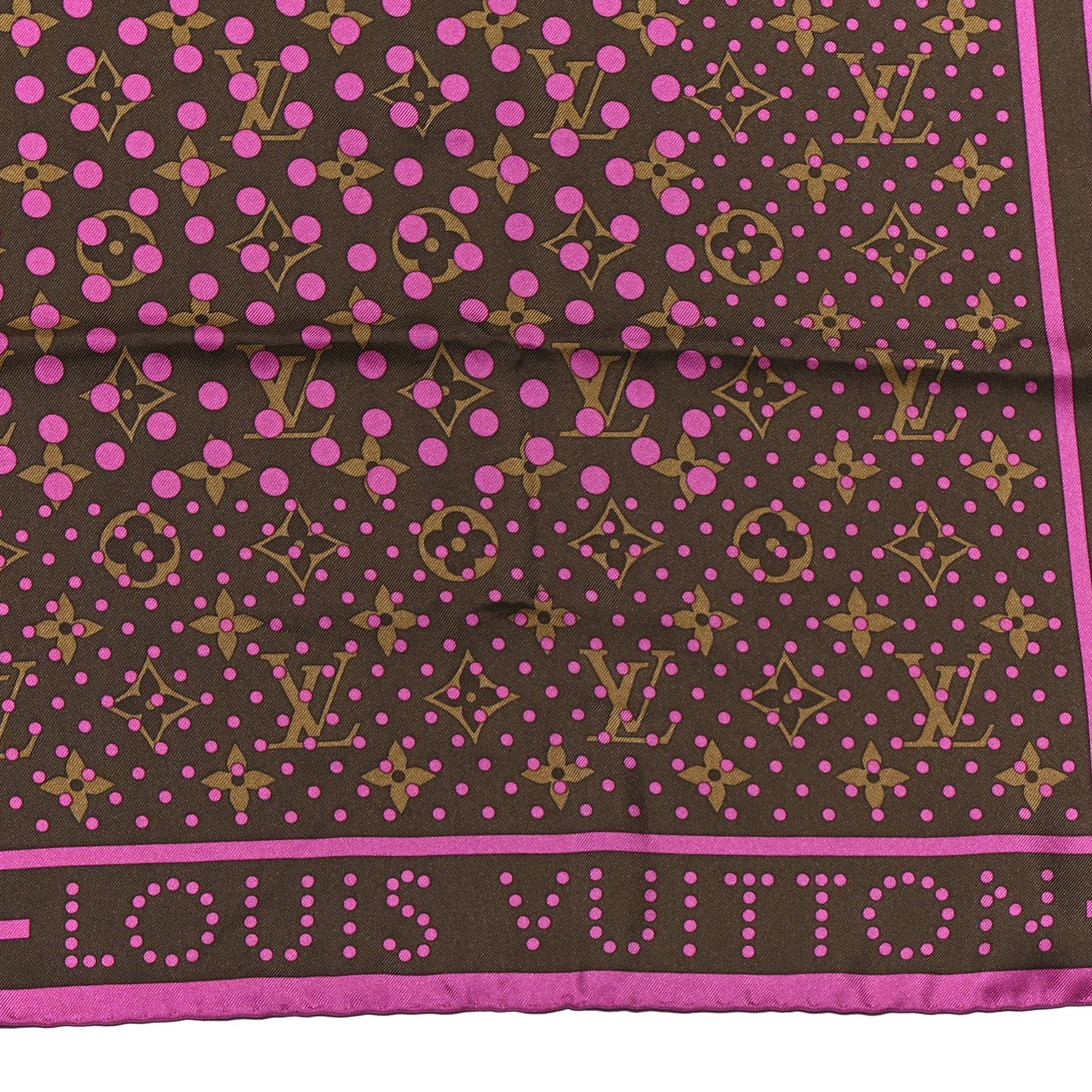 Silk Monogram Perforated Scarf Fuchsia