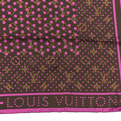 Louis Vuitton Silk Monogram Perforated Scarf Fuchsia 2 of 3