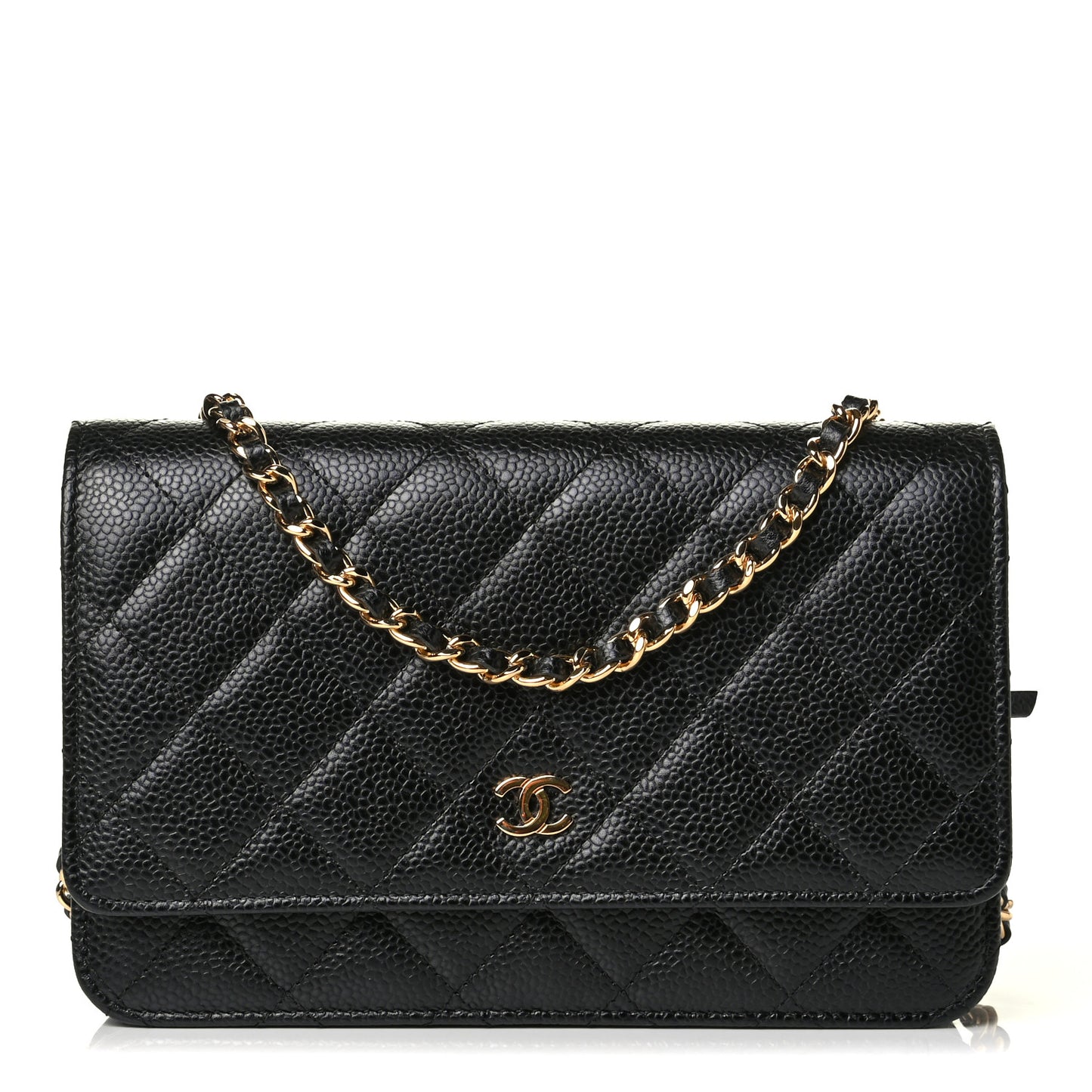 Caviar Quilted Wallet On Chain WOC Black