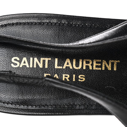Saint Laurent Patent Smooth Lambskin Anais Slingback Flats 37 Black Navy 7 of 9