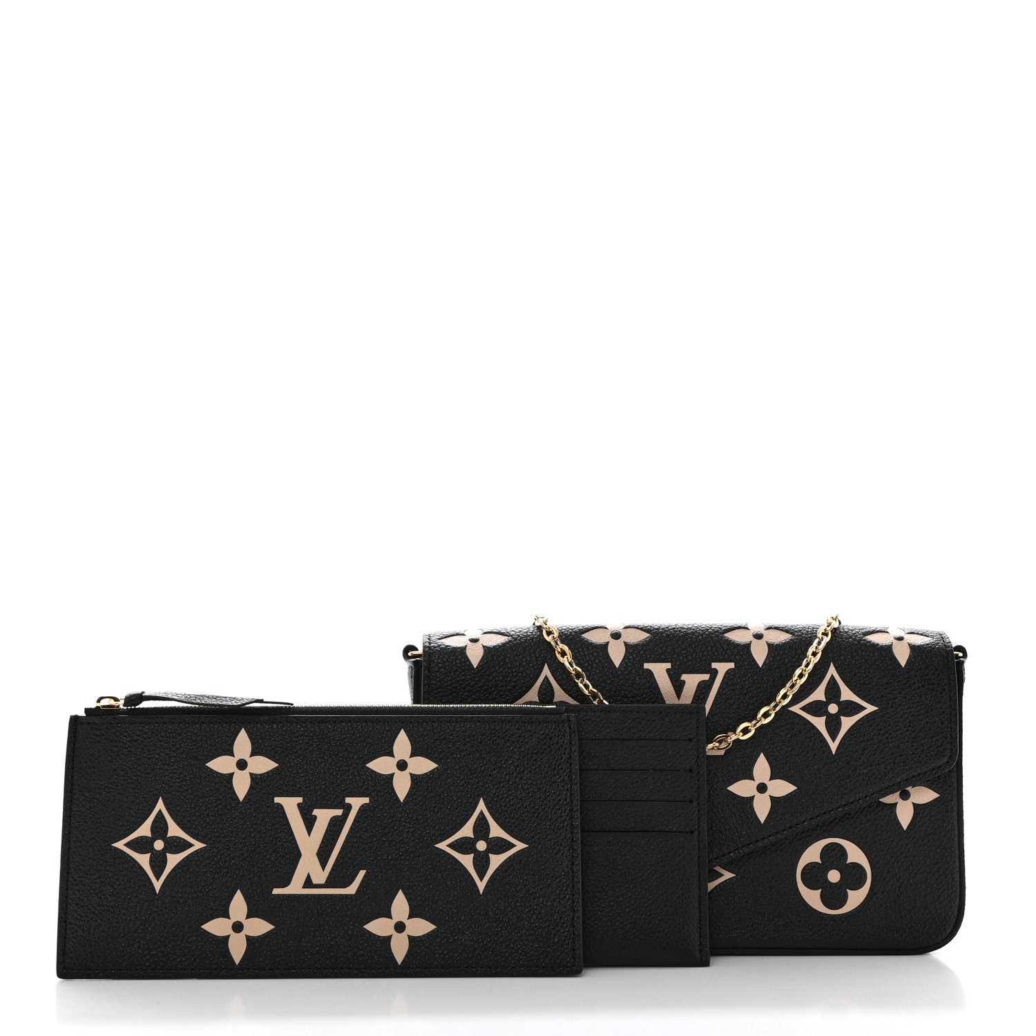 Louis Vuitton Empreinte Monogram Giant Felicie Pochette Black Beige 3 of 10